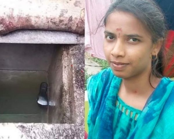Image of girl and septic tank