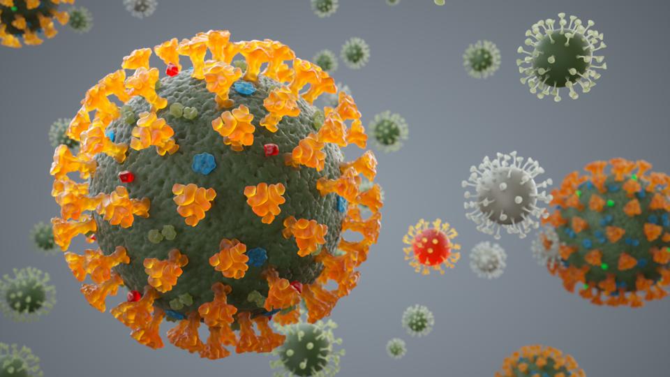Digital generated image of macro view of the coronavirus.