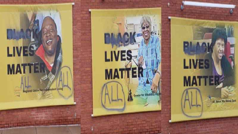 Black Lives Matter banners vandalized at Rochester's Center for Disability Rights
