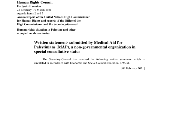 The right to health in the Occupied Palestinian Territory amid