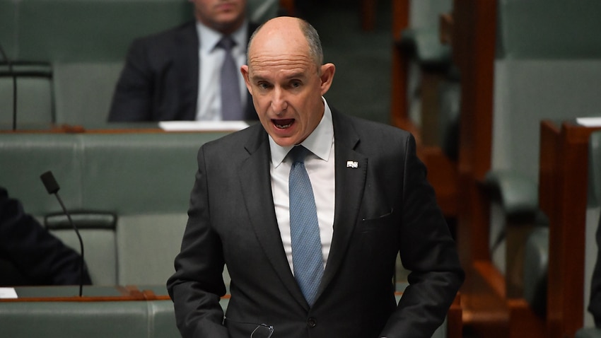 Minister for Government Services Stuart Robert during Question Time in the House of Representatives at Parliament House in Canberra, Wednesday, December 2, 2020. (AAP Image/Mick Tsikas) NO ARCHIVING