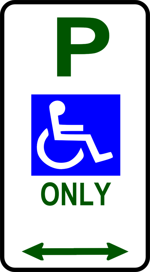 Parking sign for the disabled