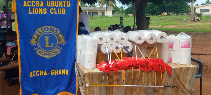 Accra Lions Club donates white canes to the blind in