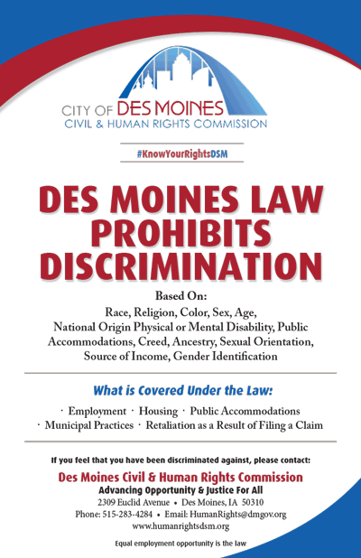 Des Moines law prohibits discrimination